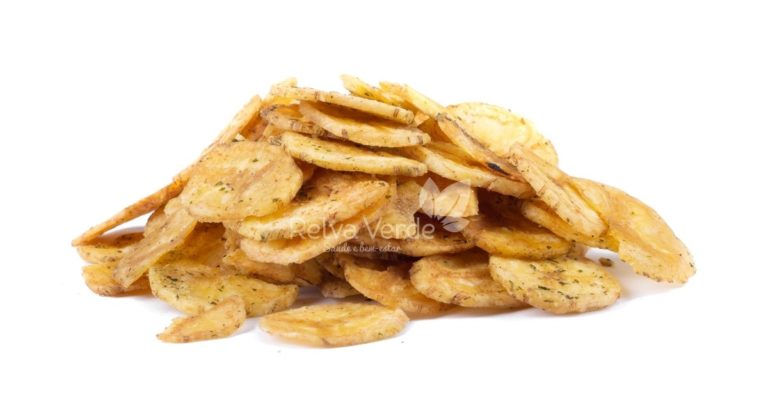 Banana Chips sabor Cebola e Salsa - Relva Verde Saúde e Bem-estar