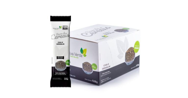 Barra de Cereais Vegana com Chia e Gergelim
